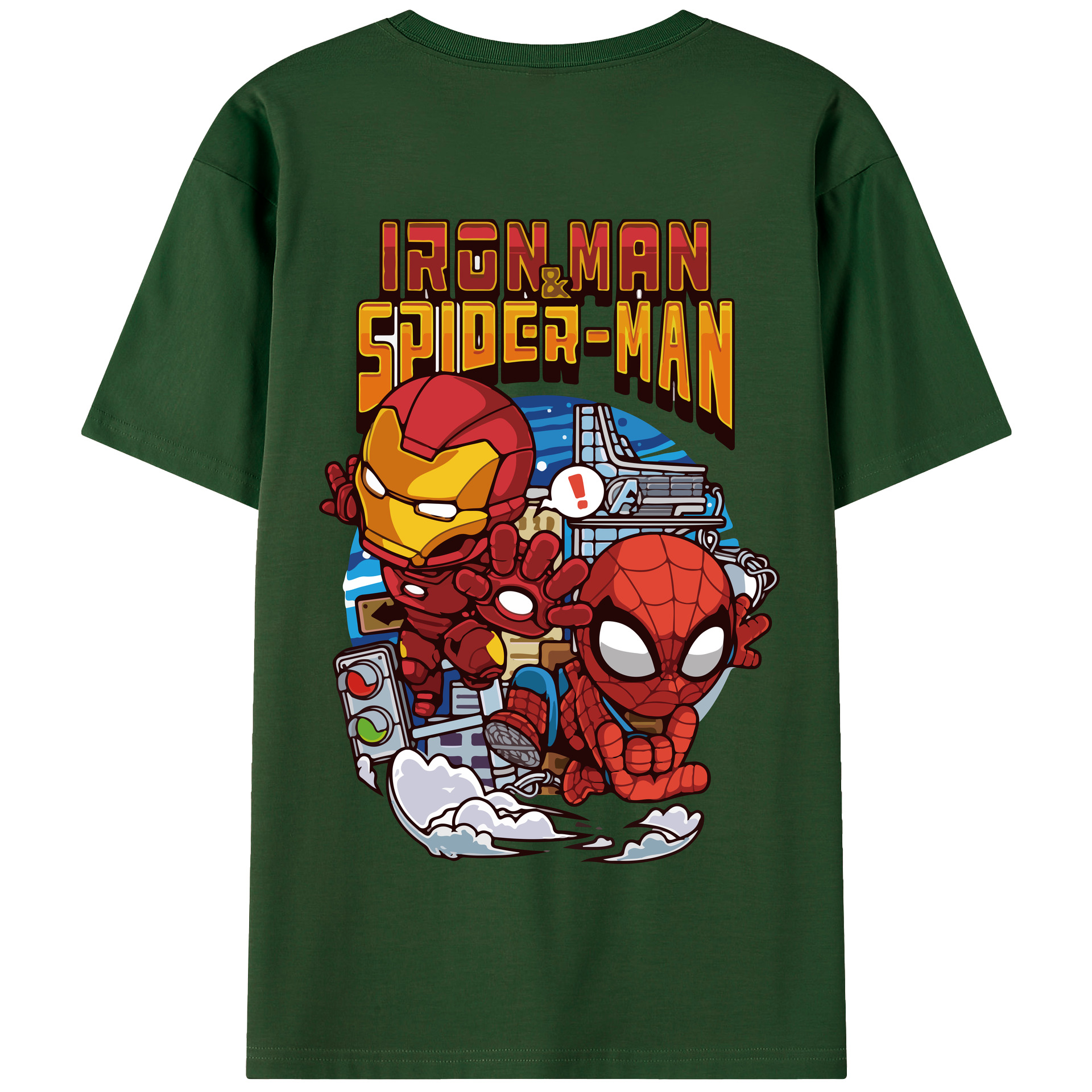 （画像用） アベンジャーズ The Avengers 綿100％半袖Tシャツ（背面プリント）